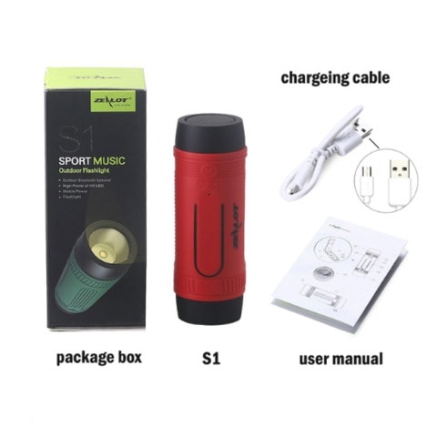 Portable Bluetooth Speaker With Fm/torchlight-red