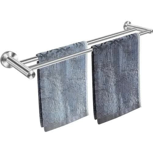 Double Aluminium Towel Hanger - 60cm