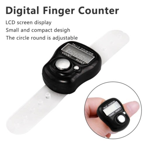 Digital Finger Lcd Screen Tally Counter - Black