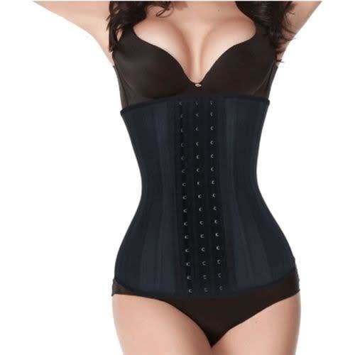 Latex Waist Trainer & Tummy Trimmer With 3 Hooks And Steel Bone