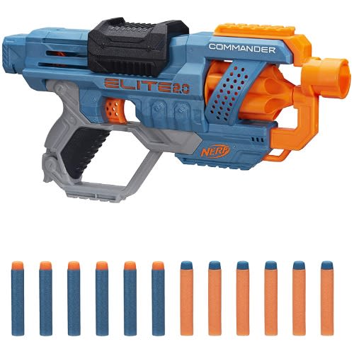 Nerf Elite 2.0 Commander Rd-6 Blaster, 12 Official Darts With 6-dart Rotating Drum