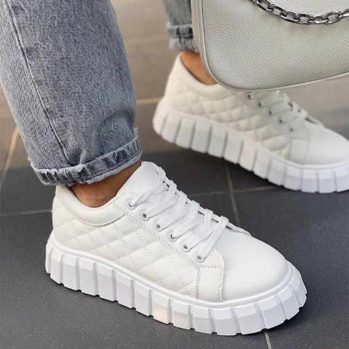 Plain Sneakers - White