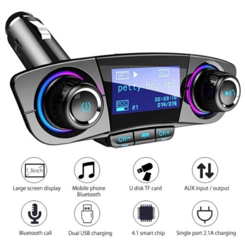 Car Bluetooth Audio Player/Charger & Phone Call Hands-Free Kit