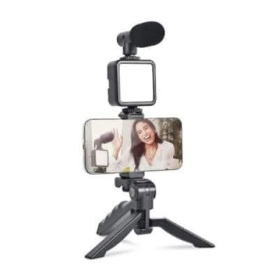 Video Making/ Vlogging Kits With Microphone Led Fill Light & Mini Tripod