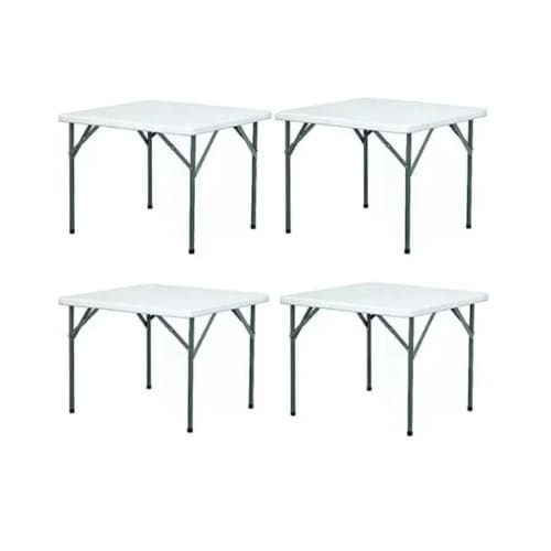 4-Seater Plastic Foldable Table - Set Of 4