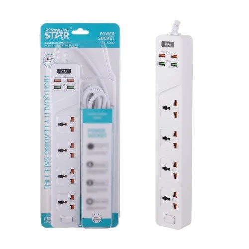 Power Socket Universal 8 Ways Strip St-4002 4 Usb Port Extension Socket Power