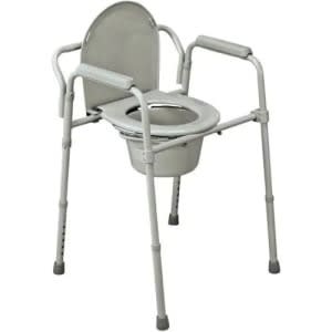 Adjustable & Foldable Commode Chair-white