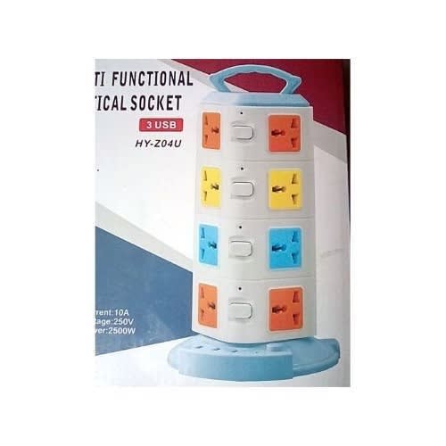 Multi Function Vertical Extension - 16ways V B T Socket With 3 Usb Port