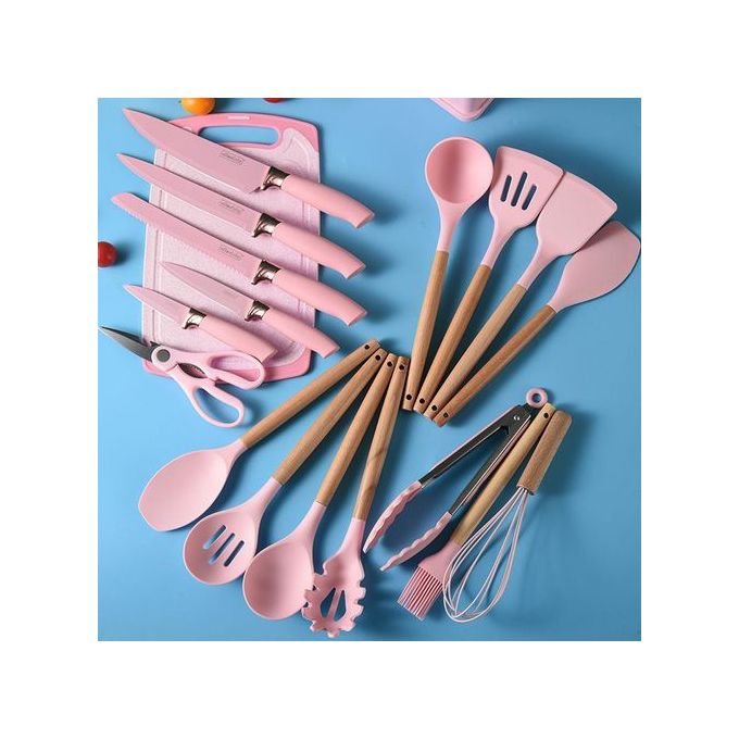 Sets Of Silicone Kitchenware Spoon And Quality Knife