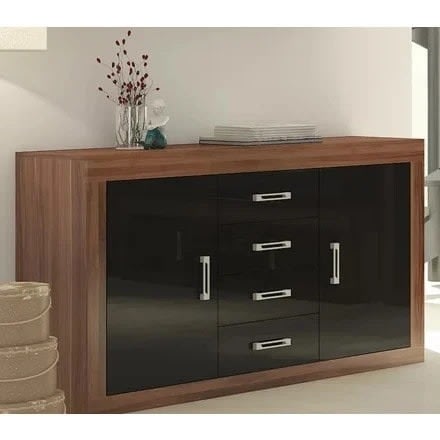 Adia - Barberton Sideboard-plum/ Black Gloss