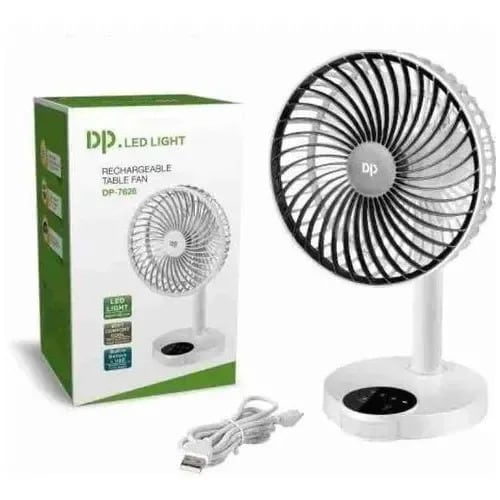 Dp-7626 Rechargeable Table Fan - White
