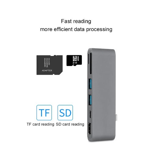 7 In 1 Usb Type C Hd 4k Card Reader & Hub For Macbook Pro/air
