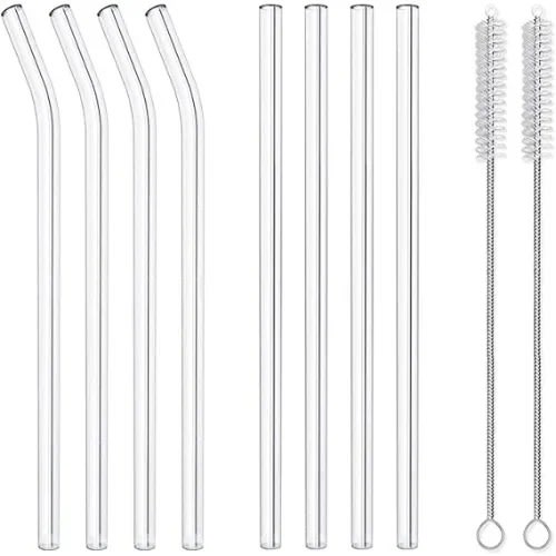 Reusable Glass Straws - 8 Straws