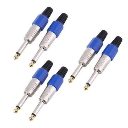 Wire Connector - Mono Audio Jack Amplifier Plugs For Microphone 6.35 Core Cable - 3 Pairs