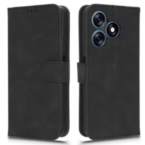Leather Flip Case For Tecno Spark 10 - Black