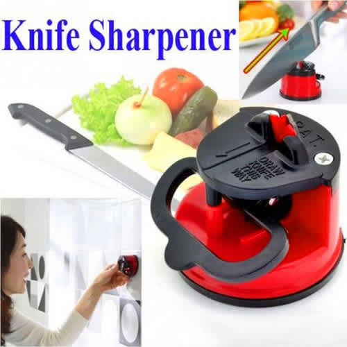 Knife Sharpener With Suction Pad - Blue & Red - 2pc