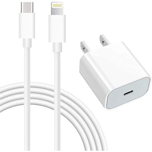 Iphone 12 Charger - 20W Usb C Power Adapter - Fast Charger With Type C To Lightning Cable
