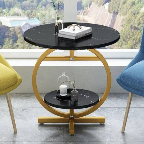 Round Shape Console Side Stool - Black