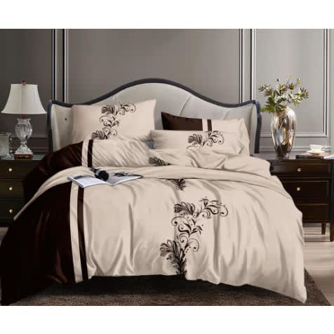 Brown Color Complete Duvet Sets With Pillowcases