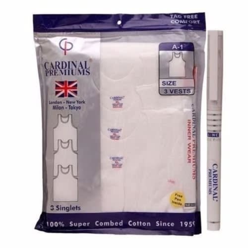 Cardinal Men's Singlet Sizes - X 3 Pieces