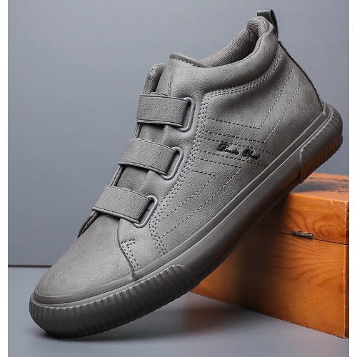 Leather Mid-low Shoes - Grey