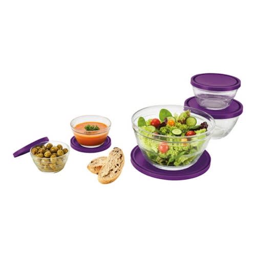 Glass Bowl Set With Lids