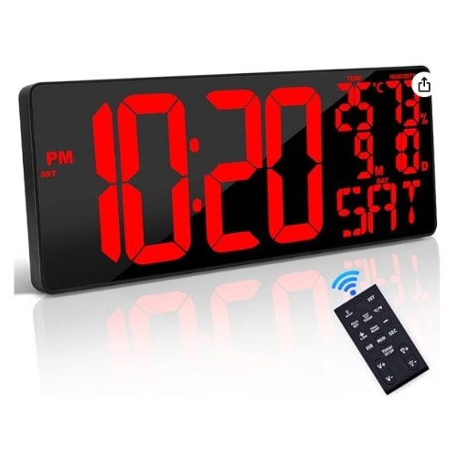 Xflyee Large Digital Wall Clock With Remote Control