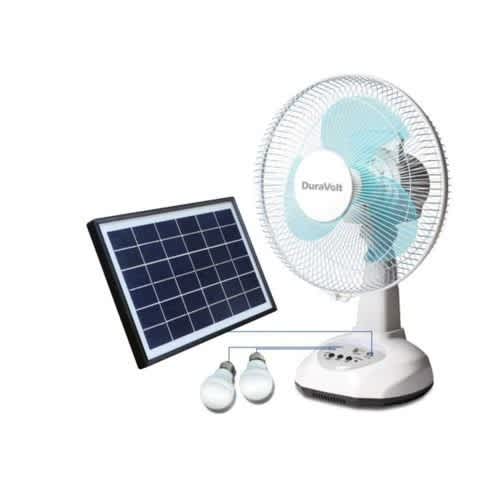 12 Inches Rechargeable Table Fan (drf-12ts) With Solar Panel