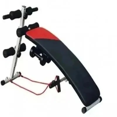 Sit Up Bench With Dumbbells And Pull Up Spring For Arm Coiling Exercise