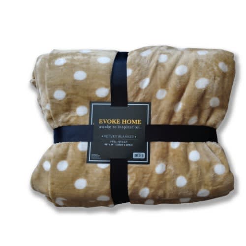 Evoke Home Full Queen Velvet Blanket