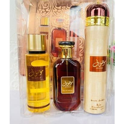 Mousuf 3in1 Gift Set - Perfume 100ml -body Mist 250ml - Air Freshener 300ml