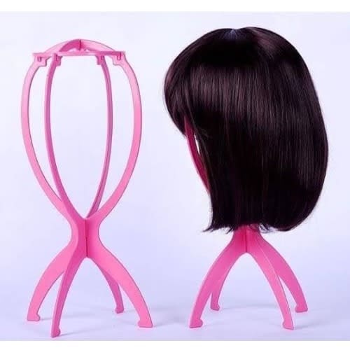 Adjustable Plastic Wig Stand - Pink