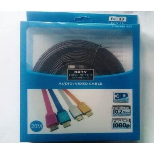 Cable 20m - Flat -black