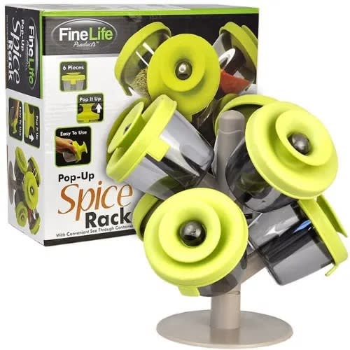 Pop Up Tree Shaped Spice Rack - Green -6 Pieces