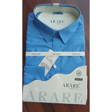 Men's Designer Turkey Slim- Fit Shirt - Blue Sky