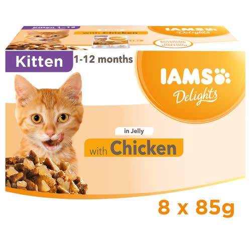 Iams Delights Kitten Chicken In Jelly 8x85g