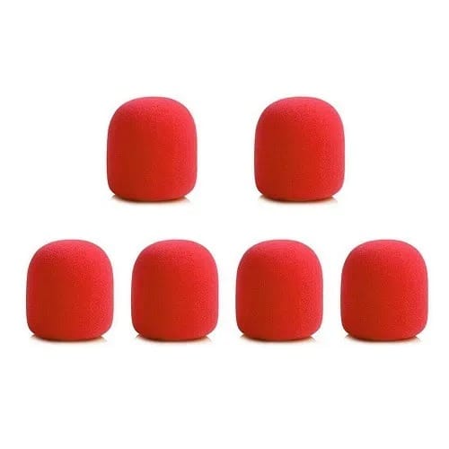Microphone Cover - 6 Pcs - Red