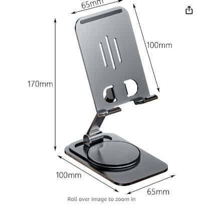K18/k61-2 Degree Rotating Mobile Phone Tablet Pc Stand \ Foldable Stand- Grey