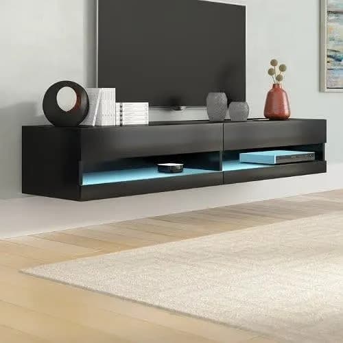 Floating Tv Stand For Tvs Up To 85"black/black