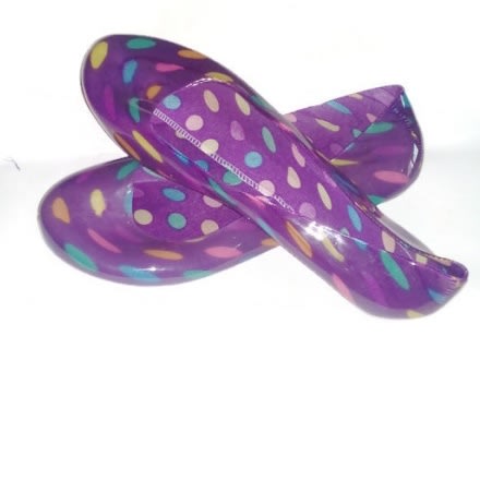 Purple Polka Dots Jelly Flats