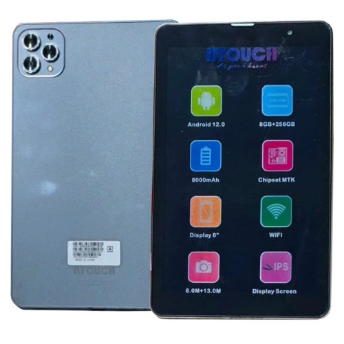 M-T3 5G Kids Android Tablet - 8" - 256GB ROM - 8GB RAM - SIM Enabled - 8000mAh - Grey