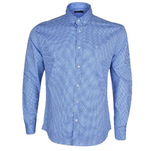 Men's Trendy Long Sleeve Formal Shirt - Blue