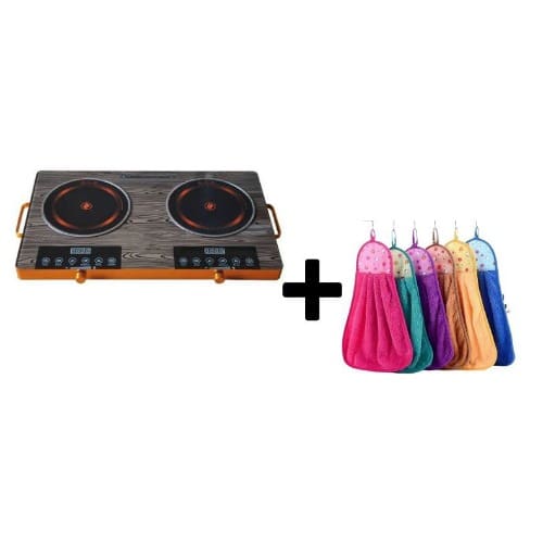 Double Infrared Hot Plate - 3500W Plus Free Kitchen Towel