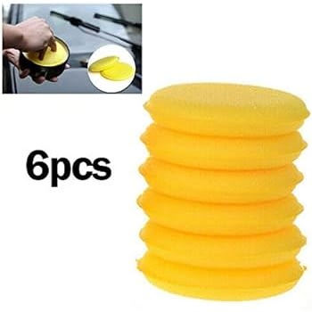 High Density Car Waxing Polish Foam - Yellow - 6pcs