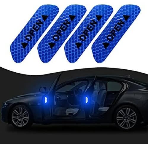 Car Door Open Warning Reflective Stickers - 4pcs - Blue
