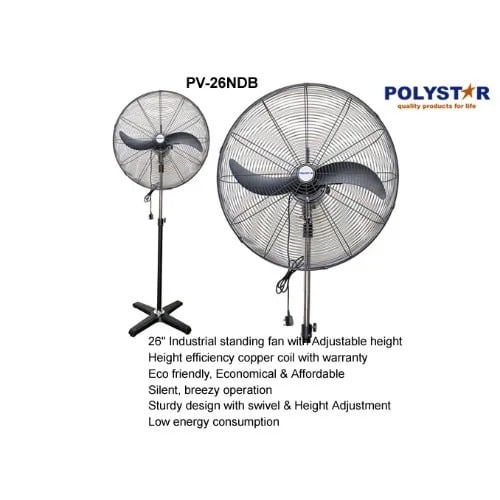 Industrial Standing Fan With Adjustable Height  - 26"
