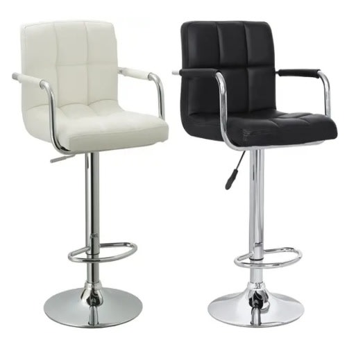 2 Sets Of Handrails Barstool -  Black And White