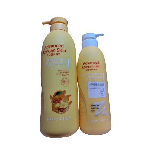 Advanced Korean Skin  Bright & Clear Body Gel Wash 1200ml   And Body Lotion 500ml