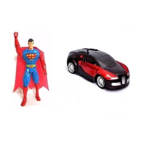 Super Man Superhero Toy - A Battery Powered Siren Toy Car - Red