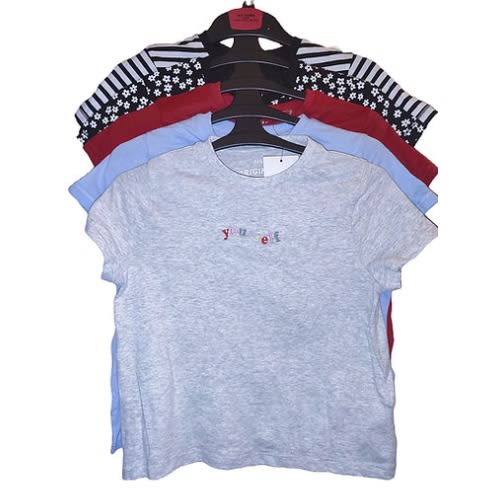 Pure Cotton Plain & Patterned T-shirts - 5-pack